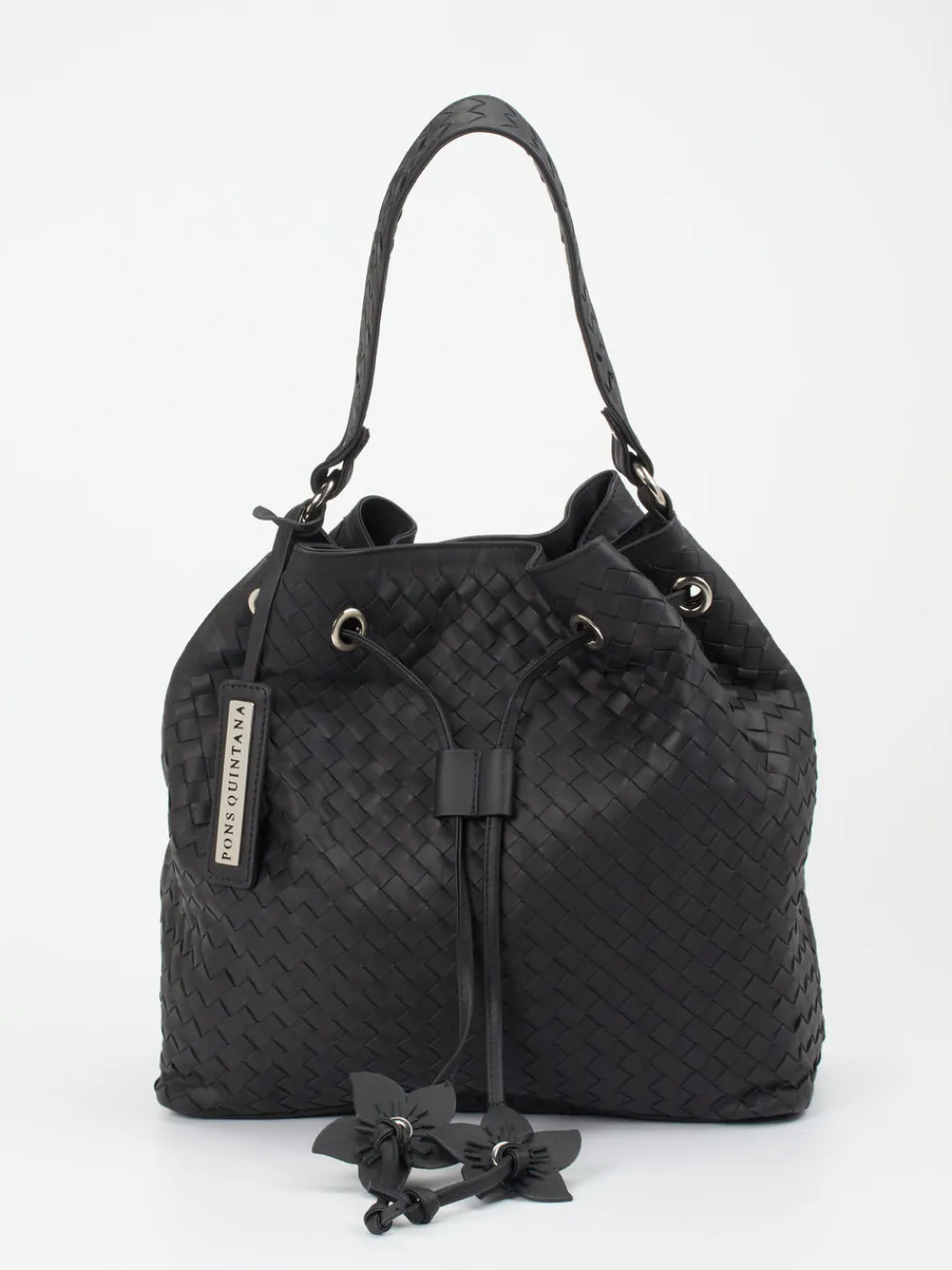 – Bucket Bag aus Flechtleder-Pons Quintana Sale