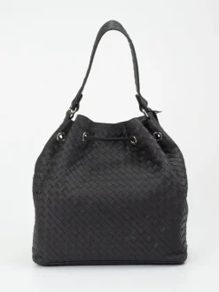 – Bucket Bag aus Flechtleder-Pons Quintana Sale