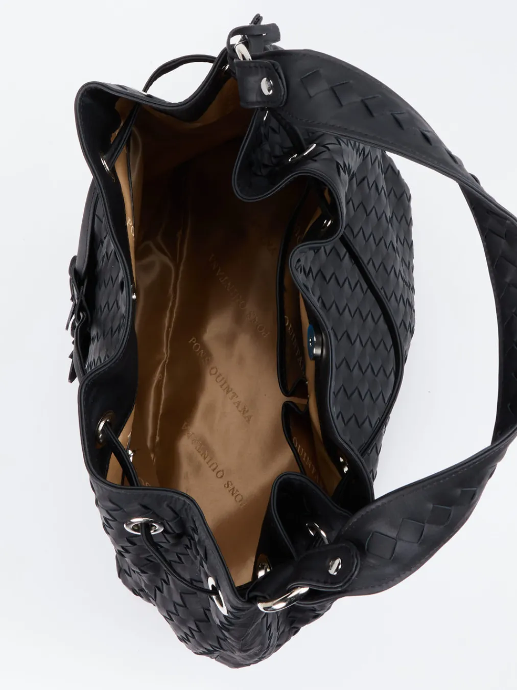 – Bucket Bag aus Flechtleder-Pons Quintana Sale