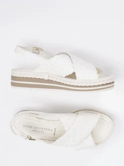 – Plateau-Sandalen aus Flechtleder-Pons Quintana Hot