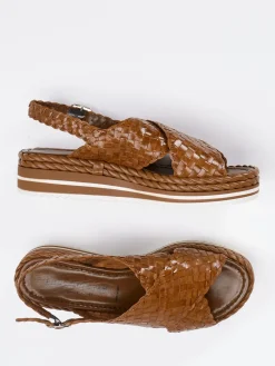 – Plateau-Sandale aus Flechtleder cognac-Pons Quintana Clearance