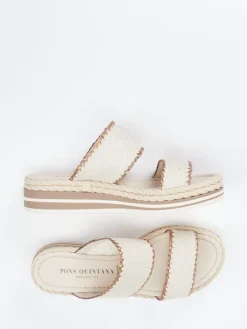 – Plateau-Sandalen aus Flechtleder Creme-Pons Quintana Clearance