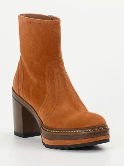 – Plateau-Stiefeletten aus Veloursleder Cognac-Pons Quintana Outlet