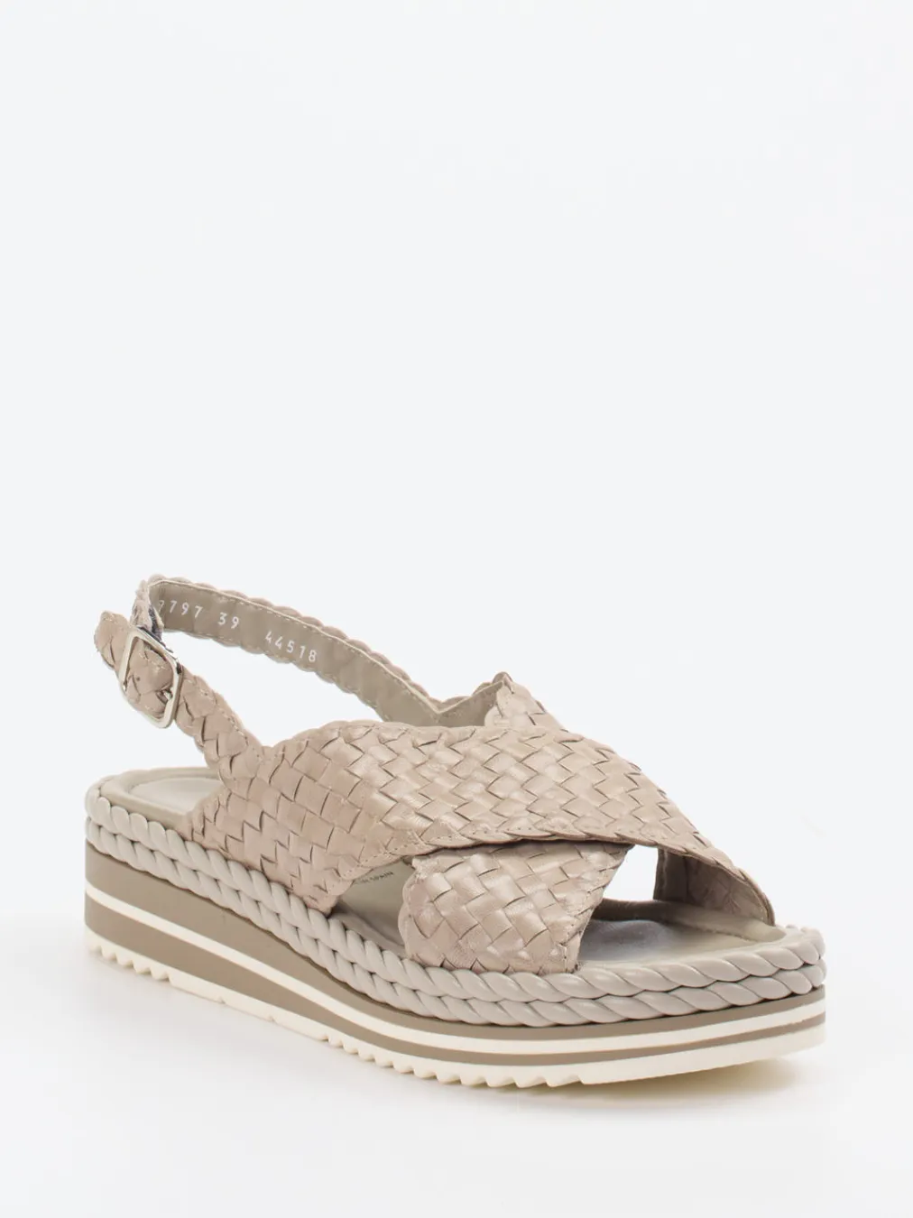 – Sandale aus Flechtleder in Beigegrau-Pons Quintana Best
