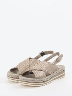 – Sandale aus Flechtleder in Beigegrau-Pons Quintana Best