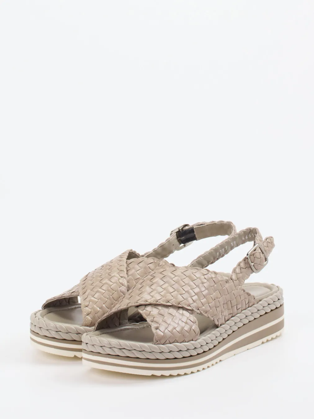 – Sandale aus Flechtleder in Beigegrau-Pons Quintana Best