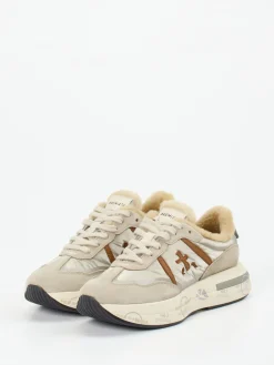 – Sneaker aus Veloursleder und Textil beige-Premiata Outlet