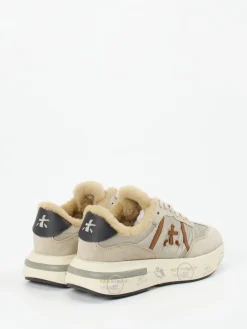 – Sneaker aus Veloursleder und Textil beige-Premiata Outlet