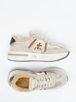 – Sneaker aus Veloursleder und Textil beige-Premiata Outlet