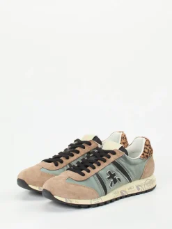 – Sneaker aus Veloursleder mit Leomuster-Premiata Outlet