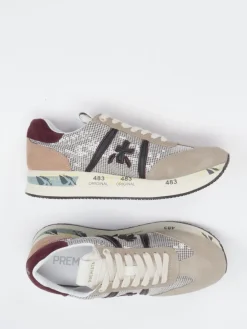 – Sneaker aus Veloursleder und Pailletten-Mesh-Premiata Hot