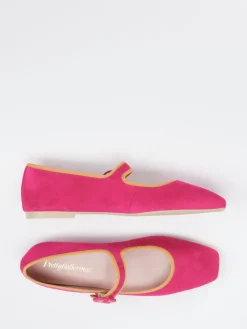 – Mary-Jane-Ballerinas aus Veloursleder Pink-Pretty Ballerinas Discount