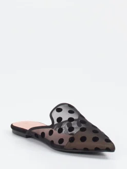 – Mules aus Netz mit Samt-Punkten-Pretty Ballerinas Online