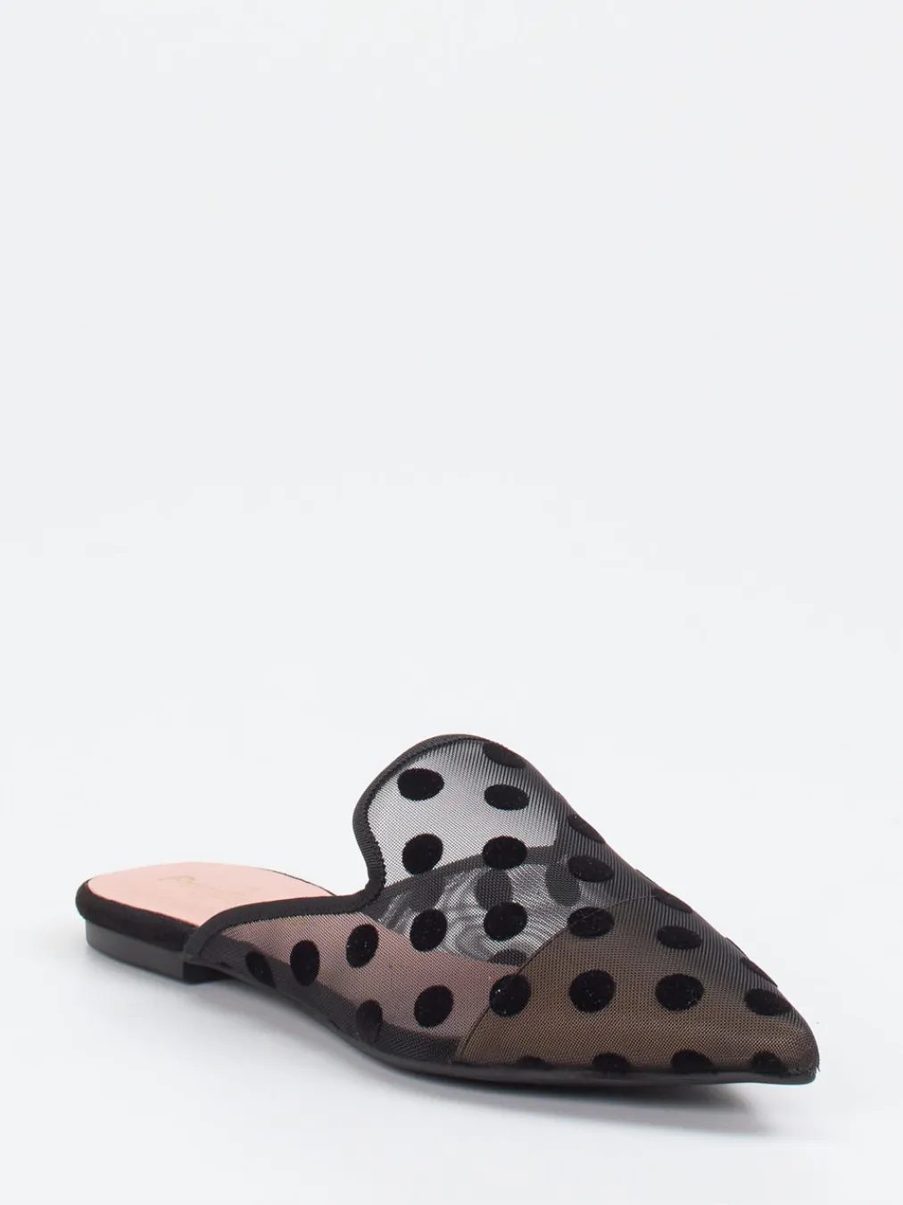 – Mules aus Netz mit Samt-Punkten-Pretty Ballerinas Online