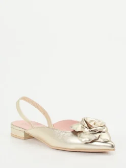 – Slingback-Ballerinas aus Metallicleder-Pretty Ballerinas Outlet