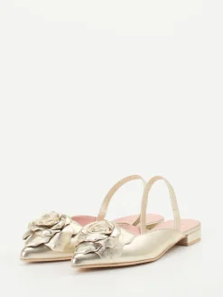 – Slingback-Ballerinas aus Metallicleder-Pretty Ballerinas Outlet
