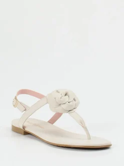 – Zehentrenner aus Lammleder Cremeweiß-Pretty Ballerinas Online