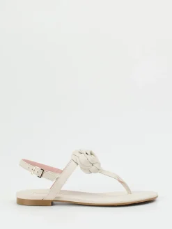 – Zehentrenner aus Lammleder Cremeweiß-Pretty Ballerinas Online