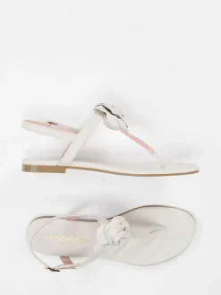 – Zehentrenner aus Lammleder Cremeweiß-Pretty Ballerinas Online