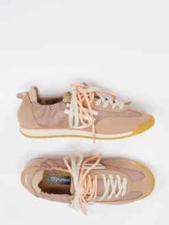 – Retro-Sneaker aus Velour/Textil altrosa-Puraai Discount