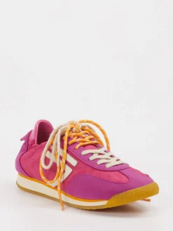 – Retro-Sneaker aus Velour und Textil Pink-Puraai Sale