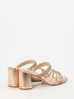 – Abendsandale aus Metallic in Roségold-Ralph Harrison New