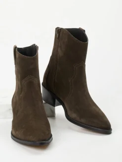 – Cowboyboots aus Veloursleder dunkelbraun-Ralph Harrison Outlet
