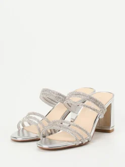 – High Heel Mules aus Metallicleder-Ralph Harrison Online