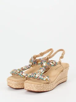 – Keilsandalette aus Veloursleder-Ralph Harrison New