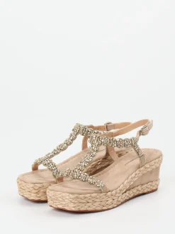 – Keilsandalette aus Metallic-Textil-Ralph Harrison Sale