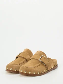 – Loafer-Mules aus Veloursleder Sandbeige-Ralph Harrison Sale