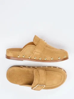 – Loafer-Mules aus Veloursleder Sandbeige-Ralph Harrison Sale