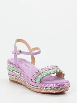 – Plateau-Sandale aus Veloursleder Flieder-Ralph Harrison Online