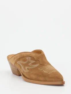 – Western-Mules aus Veloursleder Cognac-Ralph Harrison Sale