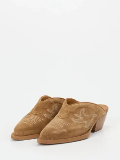 – Western-Mules aus Veloursleder Cognac-Ralph Harrison Sale