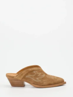 – Western-Mules aus Veloursleder Cognac-Ralph Harrison Sale
