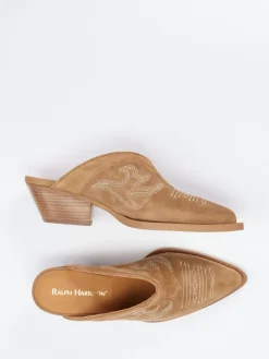 – Western-Mules aus Veloursleder Cognac-Ralph Harrison Sale