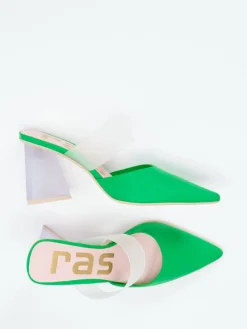 – Mules aus Kalbleder mit transparentem Riemen-RAS Online