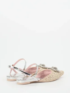 – Slingback-Ballerinas aus Bastgeflecht-RAS Sale