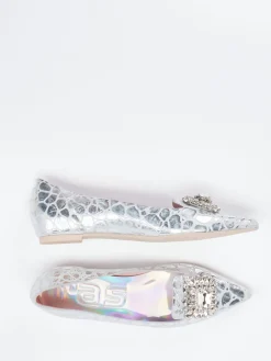 – Spitzballerinas aus Metallicleder-RAS Sale