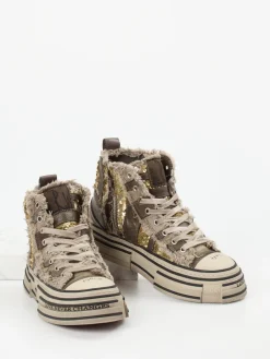 – High-Top Sneaker aus Textil mit Pailletten-Rebecca White Online