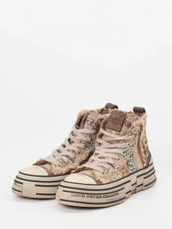 – High-Top Sneaker aus Textil mit Glitzer-Rebecca White Outlet