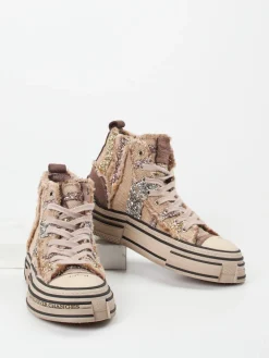 – High-Top Sneaker aus Textil mit Glitzer-Rebecca White Outlet