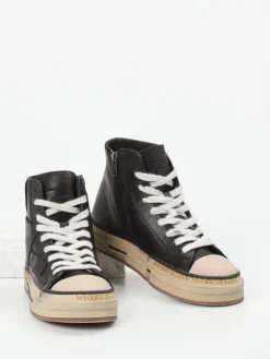 – High-Top Sneaker aus Leder-Rebecca White Hot