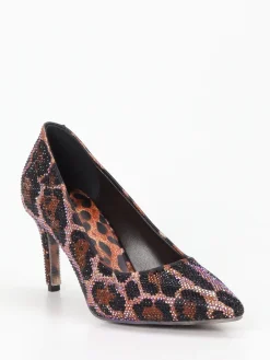 – Pumps aus Textil mit Leoprint-Strassbesatz-Rise Outlet