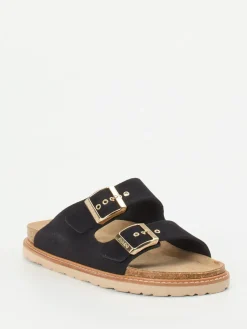 – Zweiriemer-Pantolette aus Veloursleder-Rohde Hot