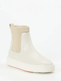 – Chelsea Stiefelette aus Kalbleder cremeweiß-Santoni Online