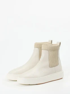 – Chelsea Stiefelette aus Kalbleder cremeweiß-Santoni Online