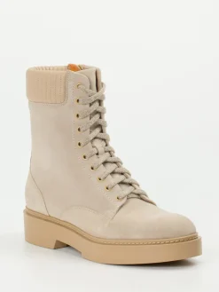 – Schnürstiefelette aus Veloursleder-Santoni New