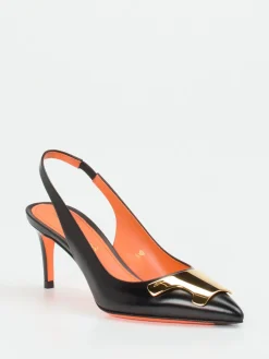 – Slingback-Pumps aus Kalbleder-Santoni Clearance